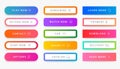 Web call button. Modern UI gradient interaction buttons, website and application interface banners with download, upload