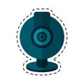 Web cam computer rounded icon cut line Royalty Free Stock Photo