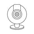 Web cam computer rounded icon thin line Royalty Free Stock Photo