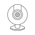 Web cam computer rounded icon thin line Royalty Free Stock Photo