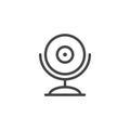 Web camera icon. Computer and mobile device for video communication, chat on the Internet. Webcam line pictogram Royalty Free Stock Photo