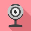 Web camera icon, flat style Royalty Free Stock Photo