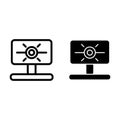 Web camera line and glyph icon. Computer cam vector illustration isolated on white. Video camera outline style design Royalty Free Stock Photo