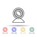Web camera multi color style icon. Simple thin line, outline vector of computer parts icons for ui and ux, website or mobile Royalty Free Stock Photo