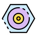 Web camera recognition icon color outline vector Royalty Free Stock Photo