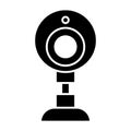 Web camera solid icon. Chat camera vector illustration isolated on white. Device glyph style design, designed for web