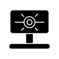 Web camera solid icon. Computer cam vector illustration isolated on white. Video camera glyph style design, designed for Royalty Free Stock Photo