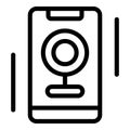 Web camera video record icon, outline style