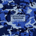 Blue camouflage seamless pattern Royalty Free Stock Photo