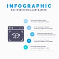 Web, Cap, Education, Graduation Solid Icon Infographics 5 Steps Presentation Background