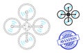 Aviation Grunge Badge and Web Carcass Air Copter Vector Icon