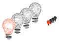 Web Carcass Lamp Bulbs Vector Icon