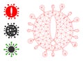 Web Carcass Virus Exclamation Vector Icon and Source Icons Royalty Free Stock Photo