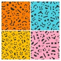 Seamless patterm with cartoon faces with emotions Royalty Free Stock Photo