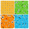 Seamless patterm with cartoon faces with emotions Royalty Free Stock Photo