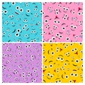 Seamless patterm with cartoon faces with emotions Royalty Free Stock Photo