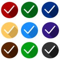 Web Check Mark Icons in Modern Flat Design. Colorful Vector Set Royalty Free Stock Photo