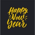 Christmas `Happy new year` hand drawn lettering Royalty Free Stock Photo