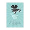 Cinema time. Blue cartoon poster