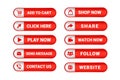 Web click button social media icon design collection Royalty Free Stock Photo