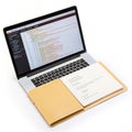 Web coding with folder isolated on white background