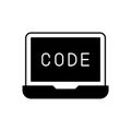 Web Coding Glyph Vector Icon that can easily edit or modify. Royalty Free Stock Photo