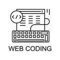 web coding icon. Element of web development signs with name for mobile concept and web apps. Detailed coding icon can be used for Royalty Free Stock Photo