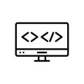 Black line icon for Web Coding, metadata and programmer Royalty Free Stock Photo