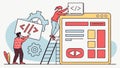 Web coding interface, programming screen and software development vector design Generative AI Royalty Free Stock Photo