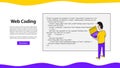 Web coding landing page vector illustration webpage template