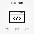Web coding line art pictogram Royalty Free Stock Photo