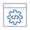 Web coding vector color line icon Royalty Free Stock Photo