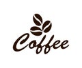 Coffee logo icon. Silhouette brown vector isolated