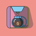 Coffee maker drip color flat icon. Vector Royalty Free Stock Photo