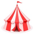 Colorful cartoon circus tent illustration. Flat vector icon Royalty Free Stock Photo