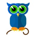 Colorful Filin Owl Bird cartoon. Outlined vector illustration. Flat style. Royalty Free Stock Photo
