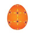 Colorful orange painted easter egg vector