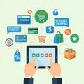 Web Commerce Technology and Internet Shopping Royalty Free Stock Photo