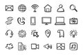 Web Communication technology icon set hand drawn doodle icons