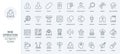 Web communication thin line icons set, upload, download and update data and geo location
