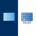 Web, Computer, Computing, Server  Icons. Flat and Line Filled Icon Set Vector Blue Background Royalty Free Stock Photo