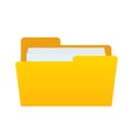 Web computer yellow folder with documents files for design on white, stock vector illustration