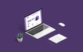 Web 3.0 concept with laptop and presentation web page