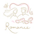 Concept of romance.Vector flat illustration Royalty Free Stock Photo