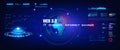 Web 3.0 Conceptual cyber banner with information exchange process using next generation internet. Unique Internet network Internet