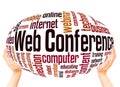 Web Conference word cloud hand sphere concept Royalty Free Stock Photo