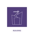 Construction working industry concept. Building construction logo in violet