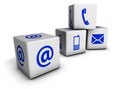 Web Contact Us Blue Icons Cubes