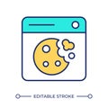 Web cookie line color icon Royalty Free Stock Photo