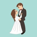 Bride in a wedding dress and a groom in a tuxedo. Wedding. Royalty Free Stock Photo